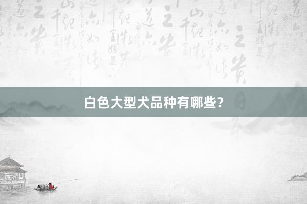 白色大型犬品种有哪些?